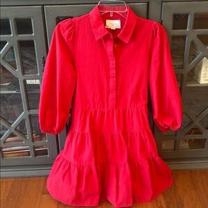 Tuckernuck Pomander Place Red Long Sleeve Dress